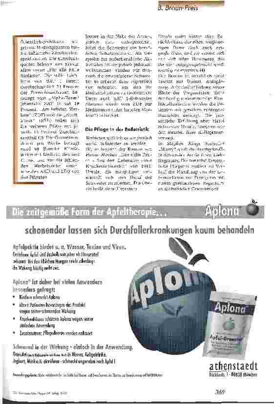 Vorschauseite 3: Das Bild der Schwester und des Pflegers in den Medien 1. Platz B. Braun-Preis 99