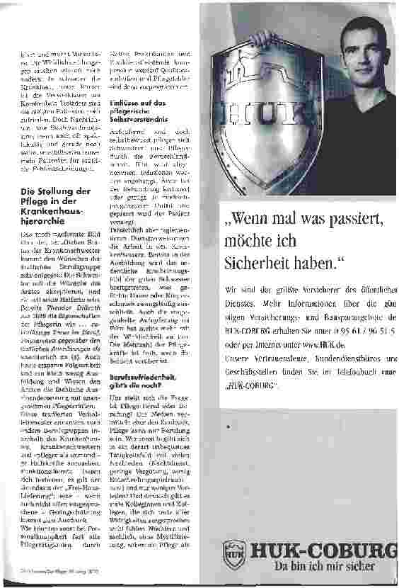 Vorschauseite 5: Das Bild der Schwester und des Pflegers in den Medien 1. Platz B. Braun-Preis 99