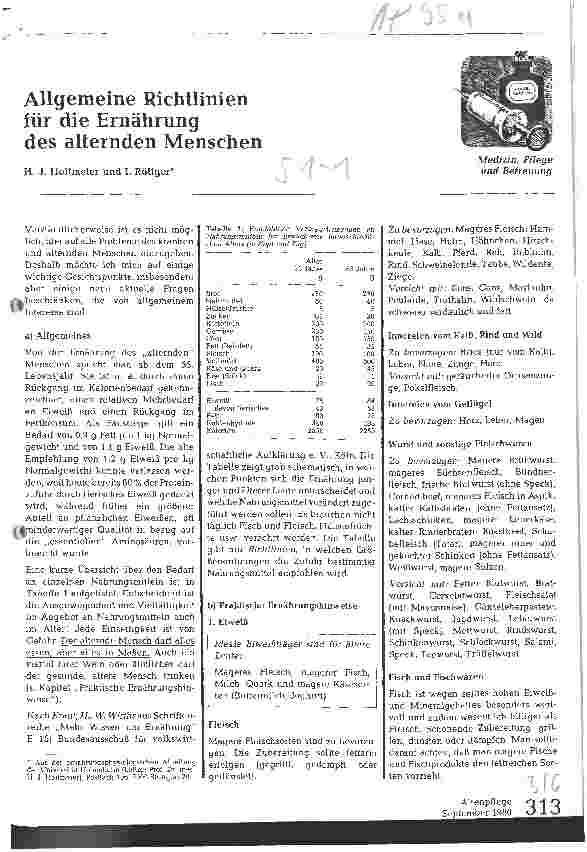 Vorschauseite 1: Allgemeine Richtlinien für die Ernährung des alternden Menschen