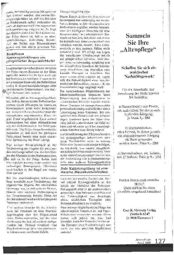 Vorschauseite 3: Hygienemaßnahmen in Altenund Pflegeheimen