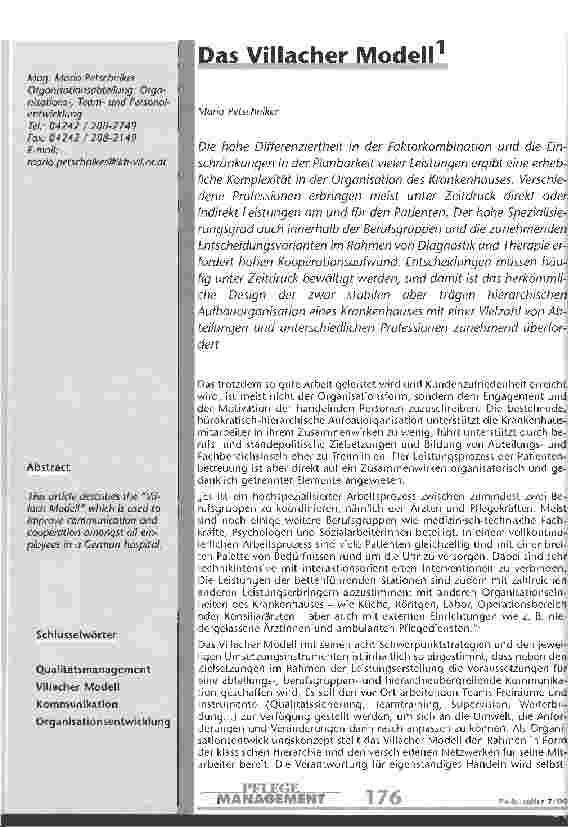 Vorschauseite 1: Das Villacher Modell