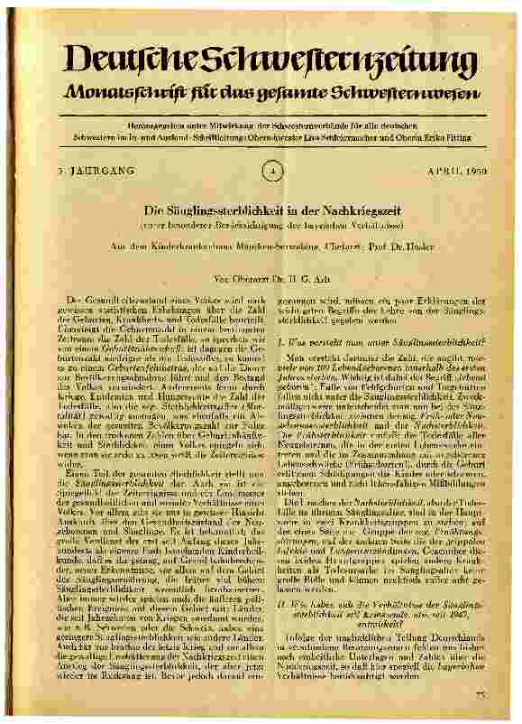 Vorschauseite 1: Die Säuglingssterblichkeit in der Nachkriegszeit
