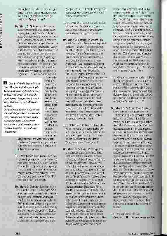 Vorschauseite 3: Vernetzungen - auch mit der Industrie Die Trends: Angebotsstraffung, Technologisierung, Integration und Electronic Health
