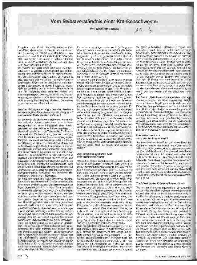 Vorschauseite 1: Vom Selbstverständnis einer Krankenschwester