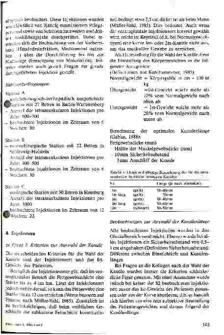 Vorschauseite 2: Beobachtungen zur praktischen Durchführung von intramuskulären Injektionen im Glutäalbereich