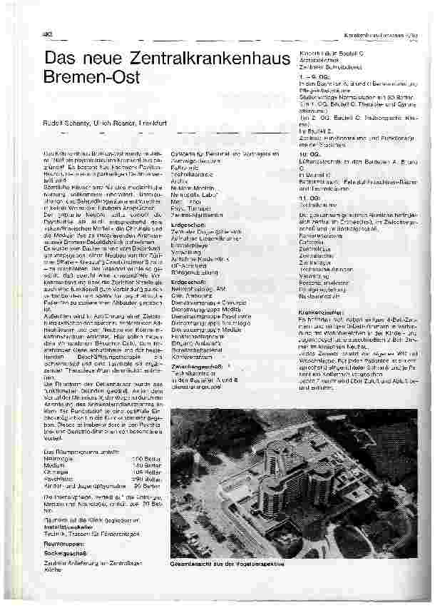Vorschauseite 1: Das neue Zentralkrankenhaus Bremen-Ost