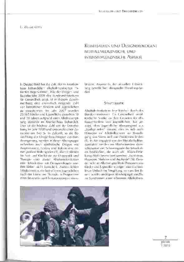 Vorschauseite 1: KOMASAUFEN UND DESIGNERDROCEN: NOTFALLMEDIZINISCHE UND INTENSIVMEDIZINISCHE ASPEKTE