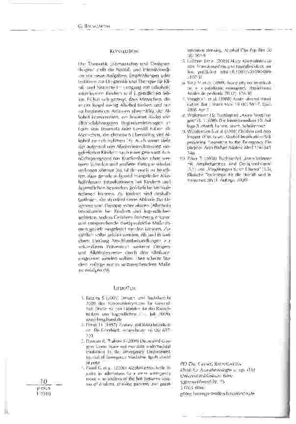 Vorschauseite 4: KOMASAUFEN UND DESIGNERDROCEN: NOTFALLMEDIZINISCHE UND INTENSIVMEDIZINISCHE ASPEKTE