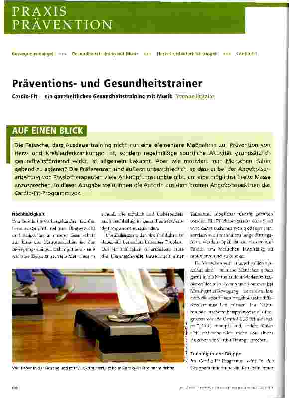 Vorschauseite 1: Präventionsund Gesundheitstrainer