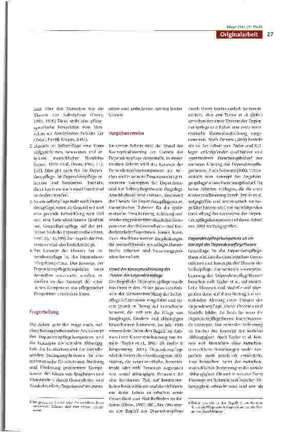 Vorschauseite 3: Die Theorie der Dependenzpflege - ein konzeptioneller Rahmen für die Einschätzung, Stärkung und Förderung elterlicher Kompetenzen