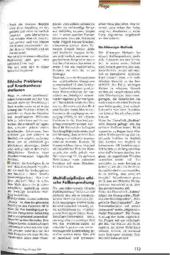 Vorschauseite 2: Ethische Diskussionen im Team Nimweger Modell der multidisziplinären ethischen Fallbesprechung