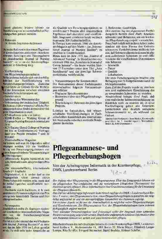 Vorschauseite 1: Pflegeanamneseund Pflegeerhebungsbogen