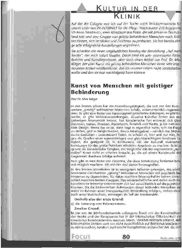 Vorschauseite 1: Kunst von Menschen mit geistiger Behinderung