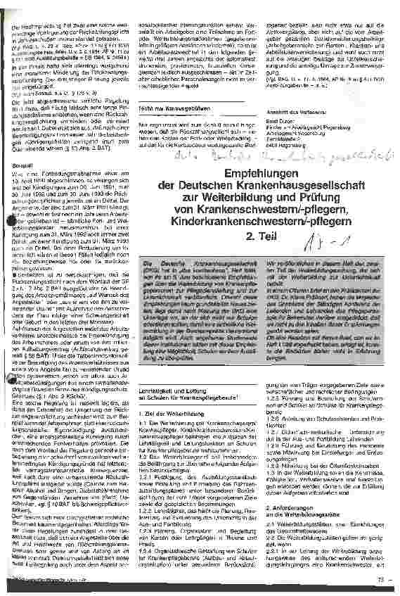 Vorschauseite 2: Fortund Weiterbildung der Angestellten im Pflegedienst