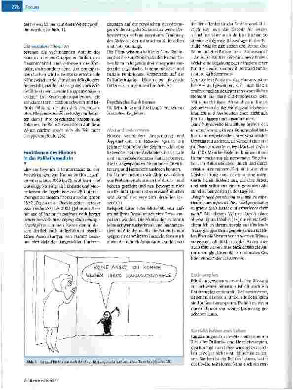 Vorschauseite 3: Humor in der Palliativmedizin -ein lebensnotwendiges Therapeutikum?