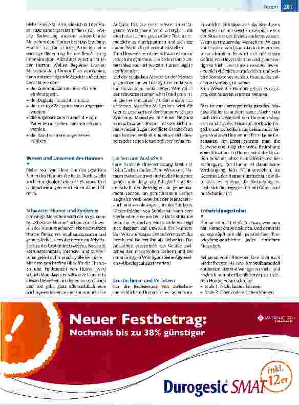 Vorschauseite 6: Humor in der Palliativmedizin -ein lebensnotwendiges Therapeutikum?
