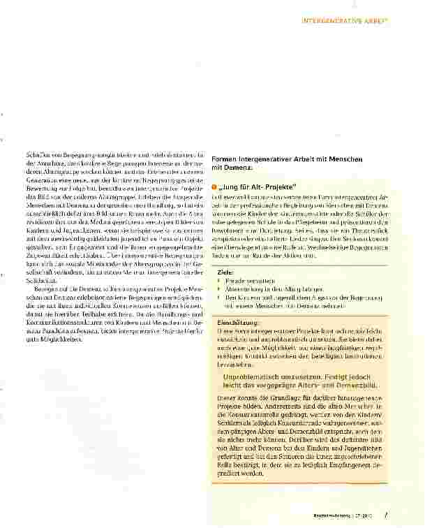 Vorschauseite 2: Zur Bedeutung intergenerativer Projekte