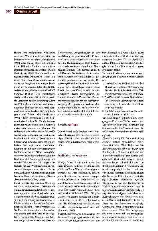 Vorschauseite 2: Eltern eines kritisch kranken Kindes -Welche Erwartungen und Wünsche haben sie an das Team der pädiatrischen Intensivstation?