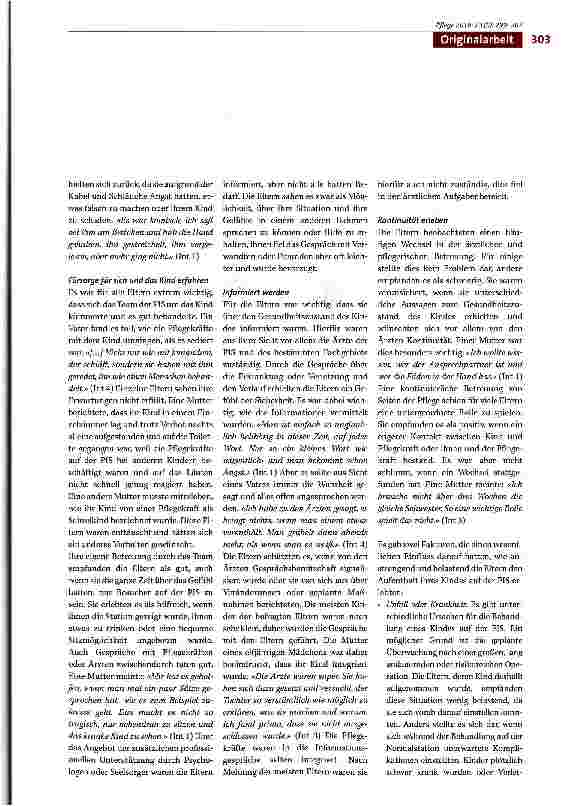 Vorschauseite 5: Eltern eines kritisch kranken Kindes -Welche Erwartungen und Wünsche haben sie an das Team der pädiatrischen Intensivstation?