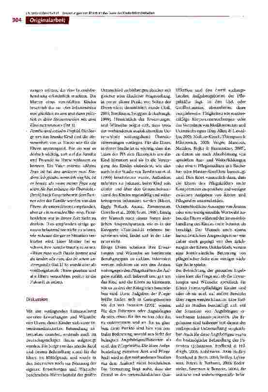 Vorschauseite 6: Eltern eines kritisch kranken Kindes -Welche Erwartungen und Wünsche haben sie an das Team der pädiatrischen Intensivstation?