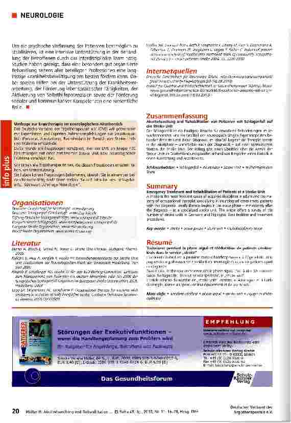 Vorschauseite 5: Akutbehandlung und Rehabilitation von Patienten mit Schlaganfall auf der Stroke Unit