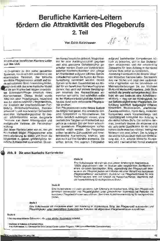 Vorschauseite 1: Berufliche Karriere-Leitern fördern die Attraktivität des Pflegeberufs - 2. Teil