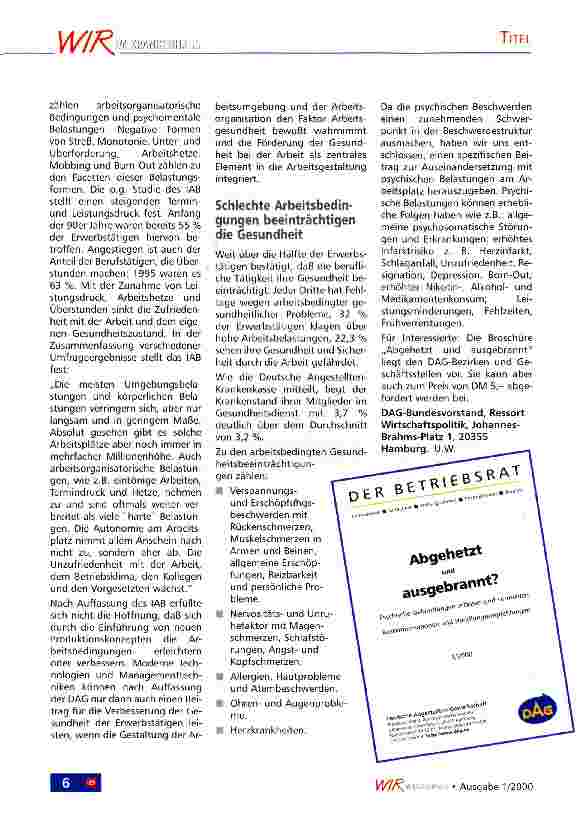 Vorschauseite 3: Abgehetzt und ausgebrannt? Arbeitsalltag heute