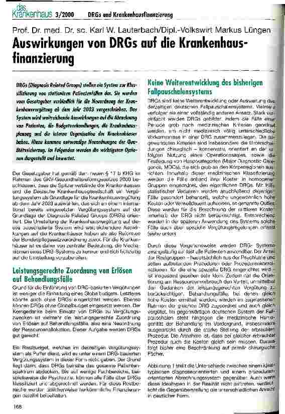 Vorschauseite 1: Auswirkungen von DRGs auf die Krankenhausfinanzierung