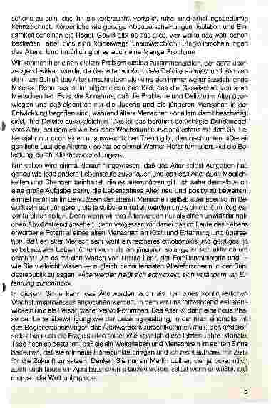 Vorschauseite 2: Grundsätzliche Gedanken zum Alter