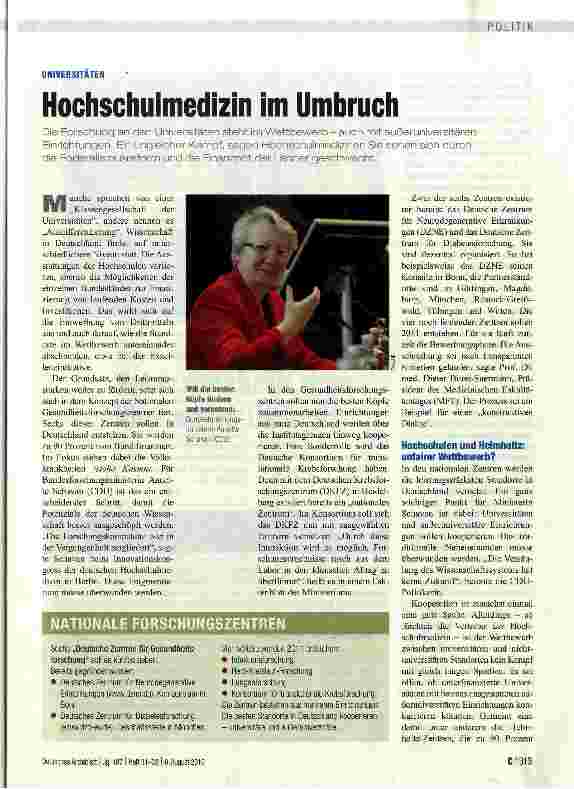 Vorschauseite 1: Hochschulmedizin im Umbruch