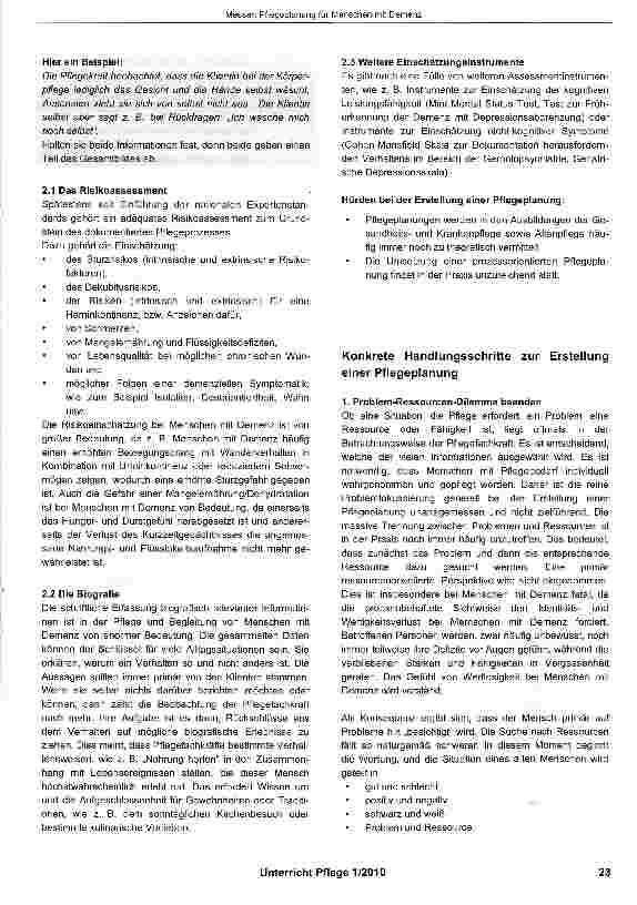 Vorschauseite 2: Pflegeplanung für Menschen mit Demenz