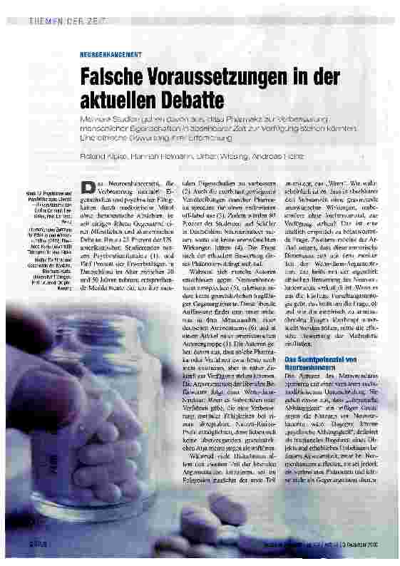 Vorschauseite 1: Falsche Voraussetzungen in der aktuellen Debatte