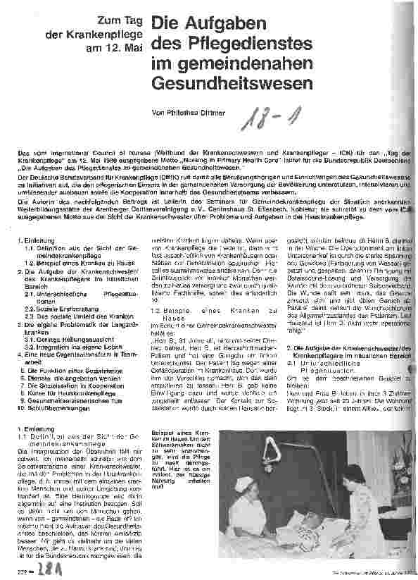 Vorschauseite 1: Die Augaben des Pflegedienstes im gemeindenahen Gesundheitswesen