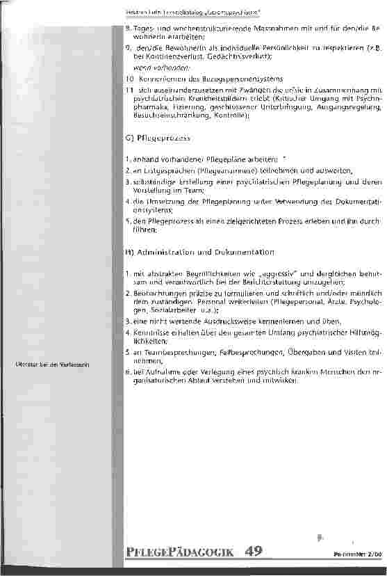Vorschauseite 6: Lernzielkatalog Gerontopsychiatrie