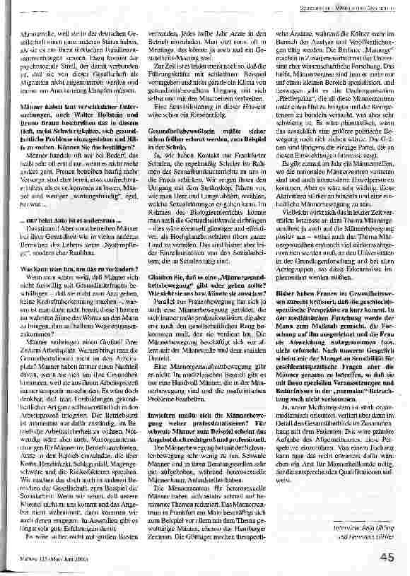 Vorschauseite 4: Männerheilkunde - Der Weg um Mann?!