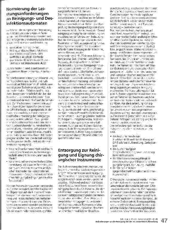 Vorschauseite 3: Anforderungen an die Reinigung bei der Instrumenten-Aufbereitung