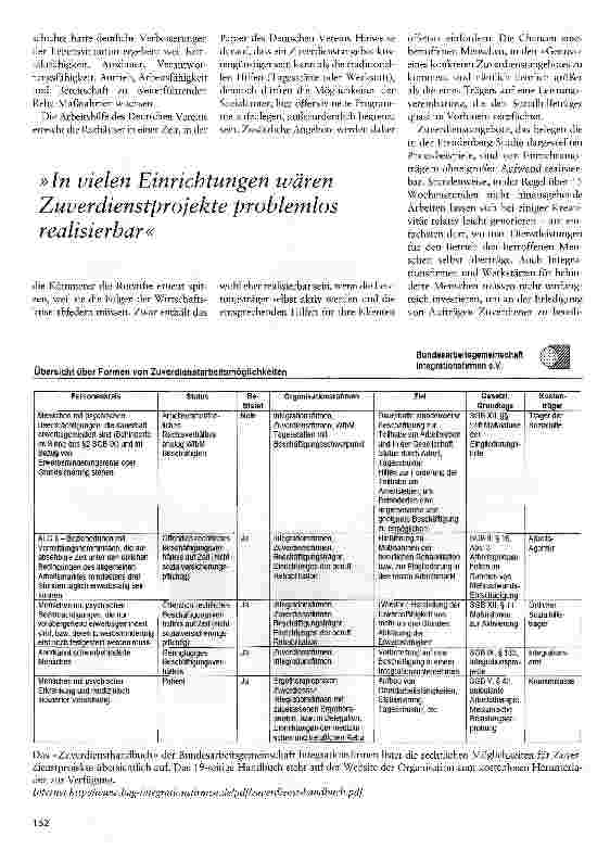 Vorschauseite 2: Bessere Chancen für Zuverdienst Nach der Empfehlung des Deutschen Vereins sind nun die Träger gefordert