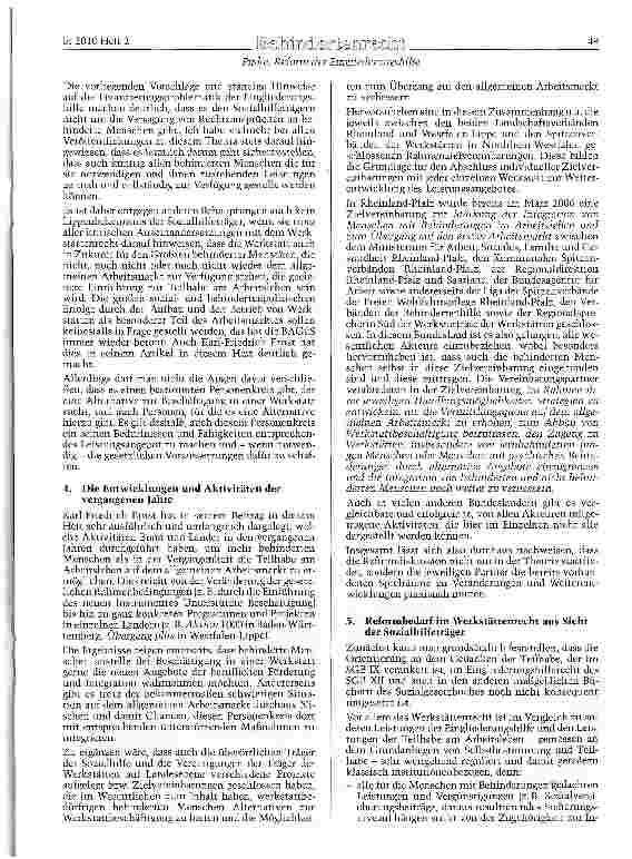 Vorschauseite 4: Reform der Eingliederungshilfe -Warum muss auch das Werkstättenrecht weiterentwickelt werden?