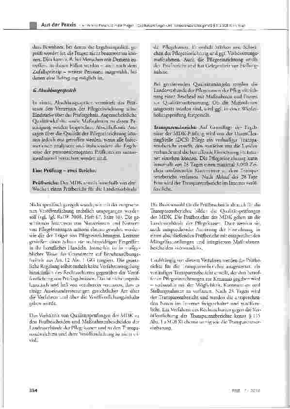 Vorschauseite 4: Verbraucherschutz in der Pflege? -Qualitätsprüfungen und Transparenzberichte gemäß § 115 SGB XI im Streit