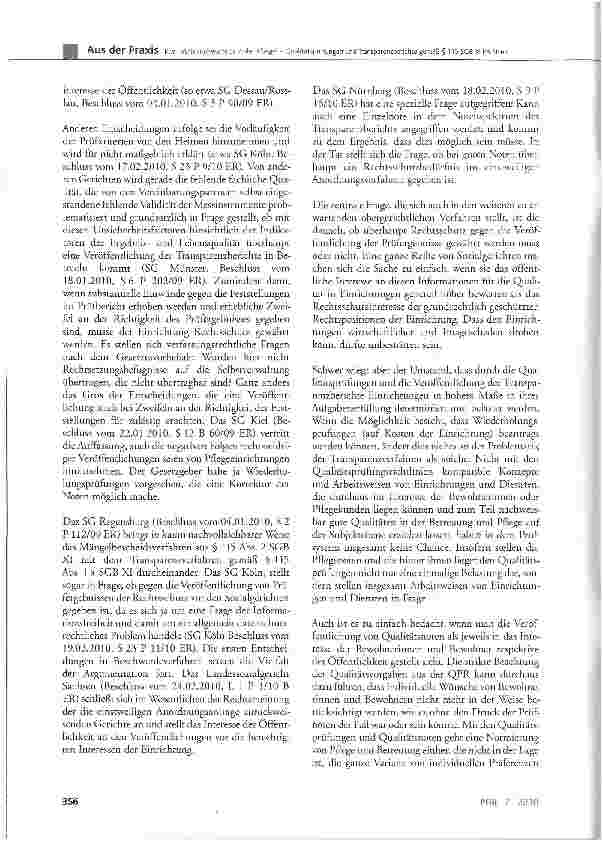Vorschauseite 6: Verbraucherschutz in der Pflege? -Qualitätsprüfungen und Transparenzberichte gemäß § 115 SGB XI im Streit