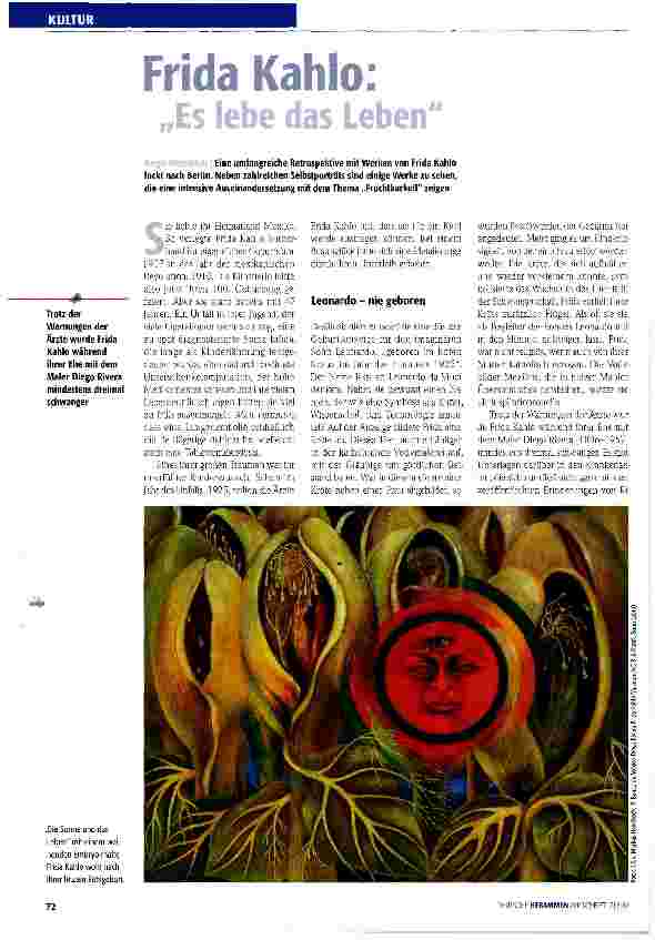 Vorschauseite 1: Frida Kahlo: Es lebe das Leben