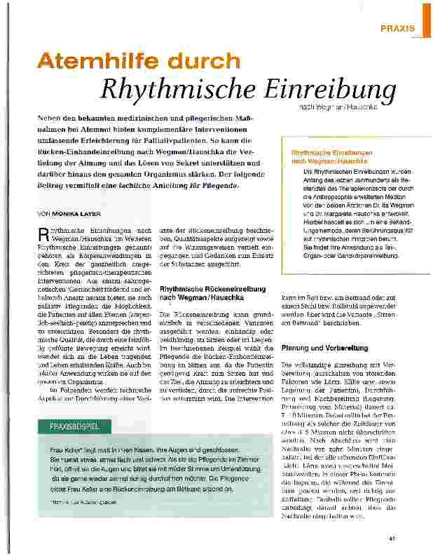 Vorschauseite 1: Atemhilfe durch Rhythmische Einreibung