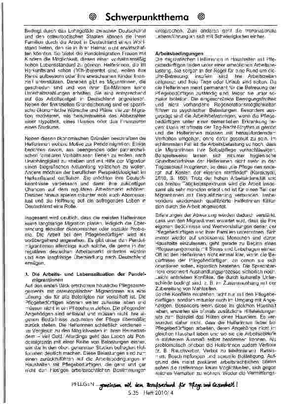 Vorschauseite 3: Warum arbeiten osteuropäische Pendelmigrantinnen in der häuslichen Pflege in Deutschland?