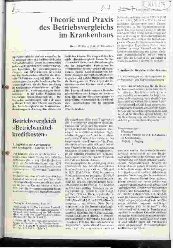 Vorschauseite 1: Theorie und Praxis des Betriebsvergleichs im Krankenhaus