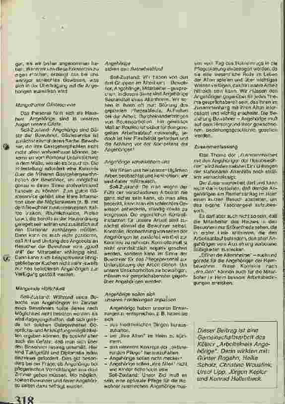 Vorschauseite 4: Das Altenheim und die Angehörigen der Bewohner