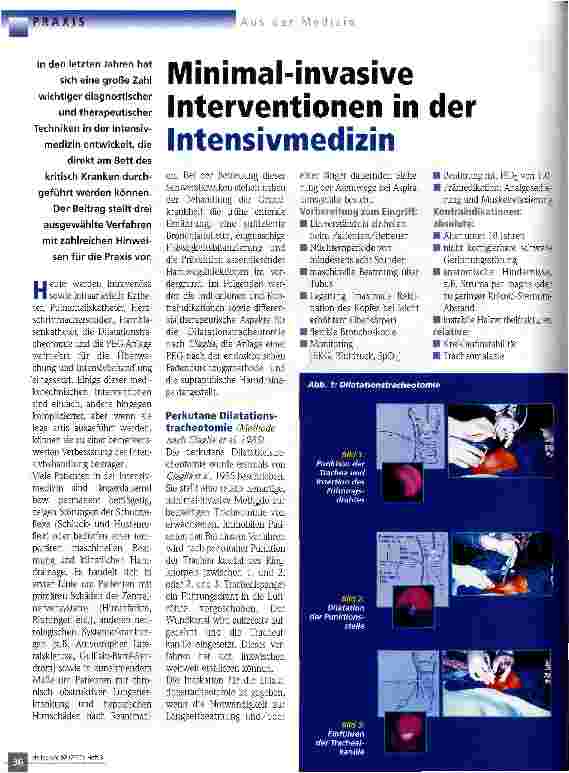 Vorschauseite 1: Minimal-invasive Interventionen in der Intensivmedizin