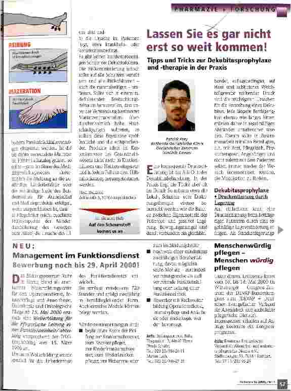 Vorschauseite 2: Matratzen in der Dekubitusprophylaxe 3. Teil: Matratzen und ihre Nebenwirkungen