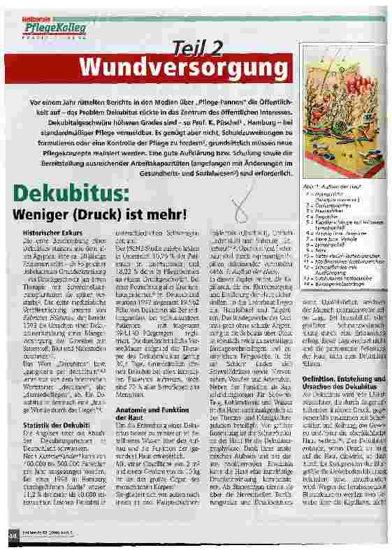 Vorschauseite 1: Wundversorgung Teil 2: Dekubitus