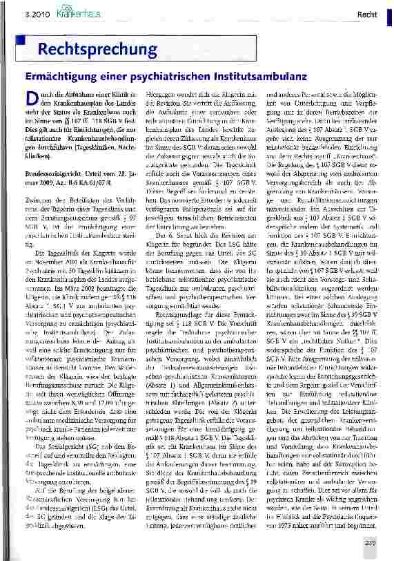 Vorschauseite 1: Ermächtigung einer psychiatrischen Institutsambulanz