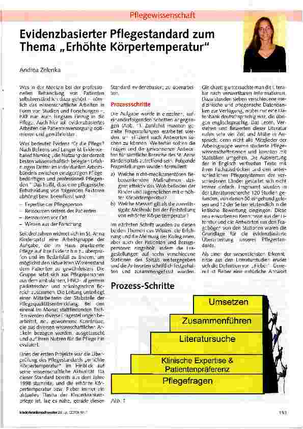 Vorschauseite 1: Evidenzbasierter Pflegestandard zum Thema „Erhöhte Körpertemperatur